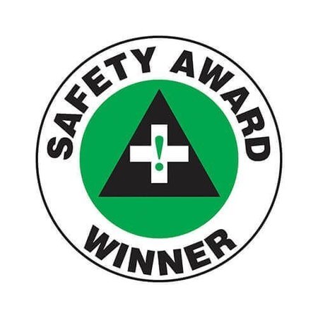 ACCUFORM Hard Hat Sticker, 214 in Length, 214 in Width, SAFETY AWARD WINNER Legend, Adhesive Vinyl LHTL147